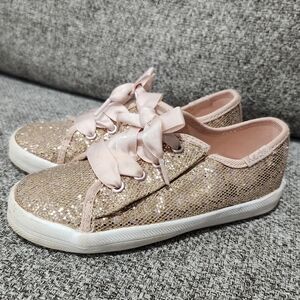 Keds Rose Gold Sparkle Velcro Closure Toddler 8